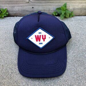 MADE Wyoming Est 1890 Trucker Hat Men's Blue Adjustable Snapback Cap Foam​​​